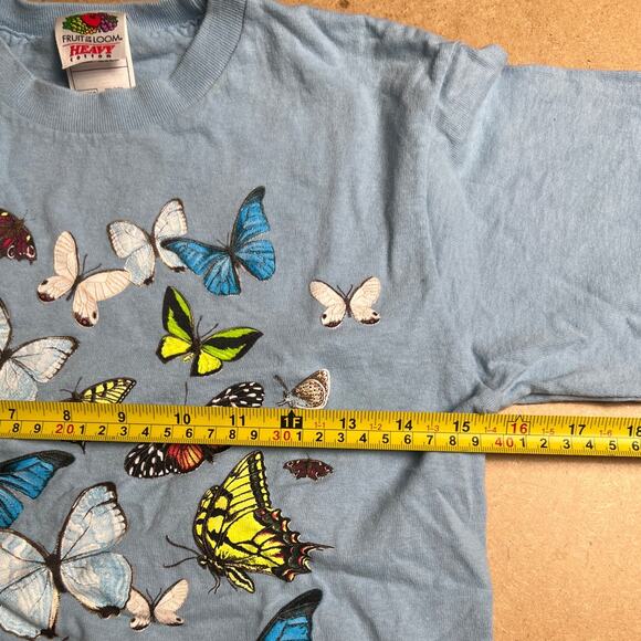 Blue Butterfly T-Shirt Kids 10/12 Glows in the Dark - Picture 5 of 6